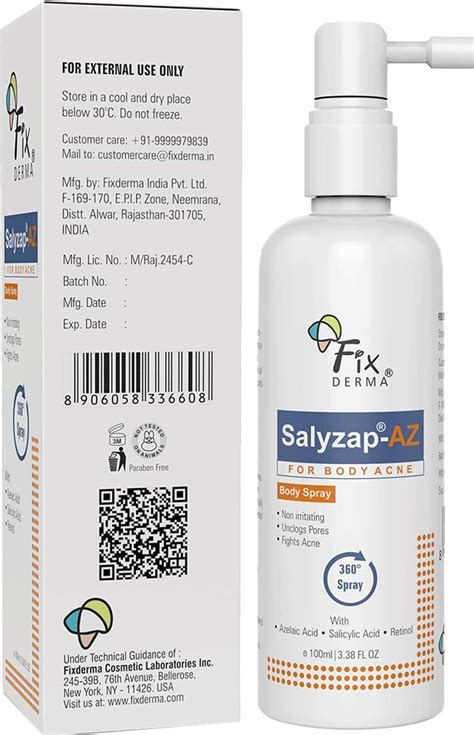Buy FIXDERMA SALYZAP AZ FOR BODY ACNE SPRAY 100ML Online & Get Upto 60% ...
