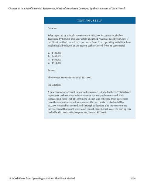 The Indirect Method - T E S T Y O U R S E L F Question: Sales reported ...