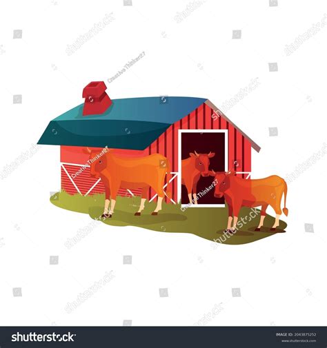 Cow House Vector Design Download Farm: เวกเตอร์สต็อก (ปลอดค่าลิขสิทธิ์ ...