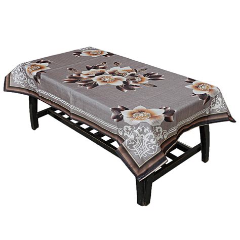Kuber Industries Leaf Design Jute 4 Seater Center Table Cover - Grey ...