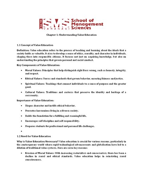 Chapter 1: Understanding Value Education and Universal Values - Studocu