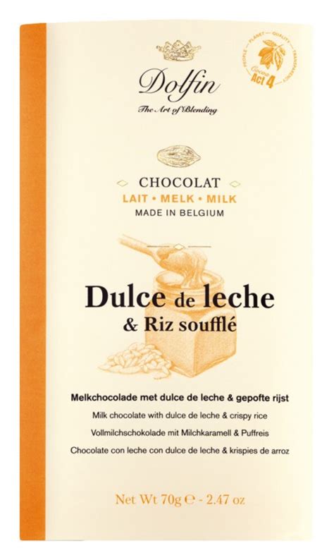Tavle, lait dulce de leche et riz souffle, helmælkechokolade med ...