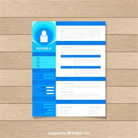 Blue resume template | Free Vector