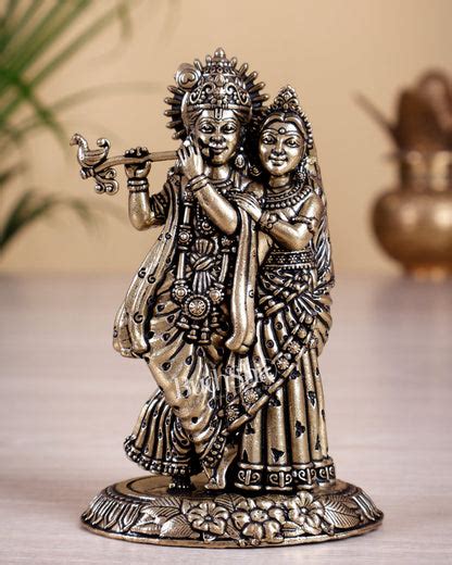 Brass Superfine Radha Krishna Idol 5.2 inch – Budhshiv.com