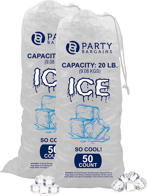 Amazon.com: Bits N Things 20 lb. Clear Wicketed Plastic Ice Bags with ...
