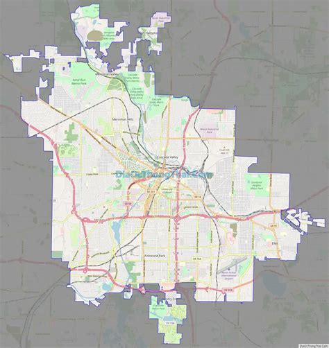 Map of Akron city, Ohio - Thong Thai Real