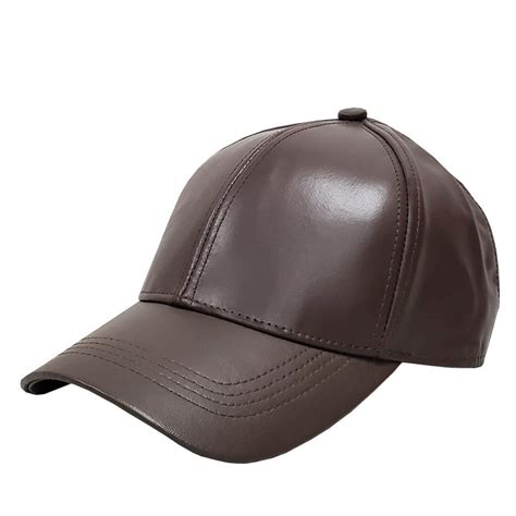 Brown Leather Baseball Cap at Katie Jenkins blog
