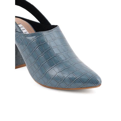 Buy ELLE Blue Women Buckle Mules Online