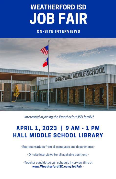 Weatherford ISD Job Fair - April 1 | Weatherford Independent School ...