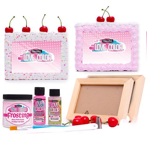 Love Color Frosted Frames Kit - Complete 14pc Craft Kit - Makes 2 ...