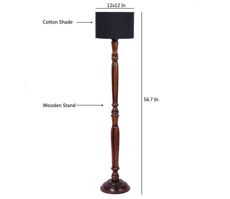 Buy Drum Designer Fashionable Wooden Carving Floor Lamp (Black) at 31% ...