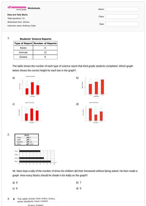 50+ Tally Marks worksheets for Class 5 on Wayground | Free & Printable