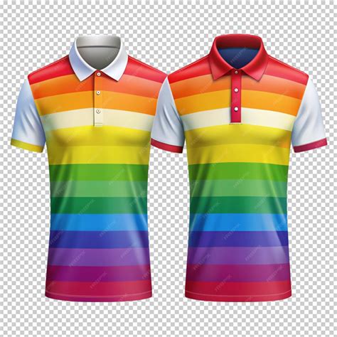 Rainbow polo t shirt back and front on transparent background | Premium ...