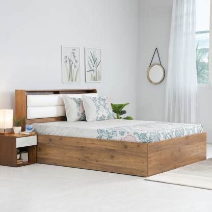 FURLENCO Engineered Wood Queen Hydraulic Bed Price in India - Buy ...