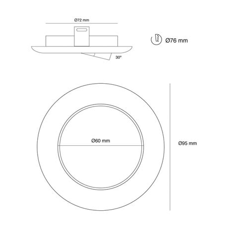 Serie 353300 Movable Round White Recessed Spotlight - Angel Aparicio Spain