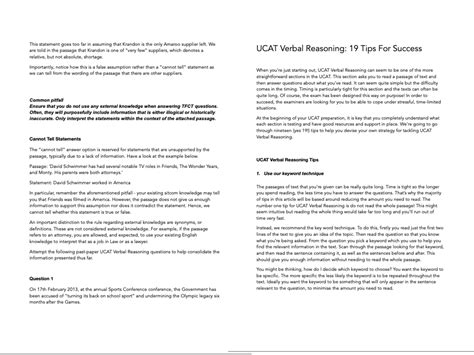 UCAT Verbal Reasoning Study Guide: Tips and Questions From Experts - Etsy