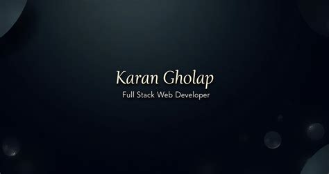 Karan Gholap - Software Developer