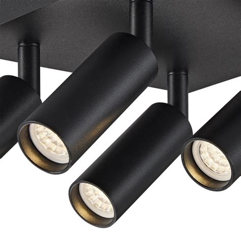 Plafón de techo Slim Negro Arenado (4xG9)