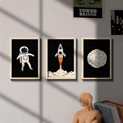 Kids Room Astronaut Wall Art - Set of 3 – ChitraChaya