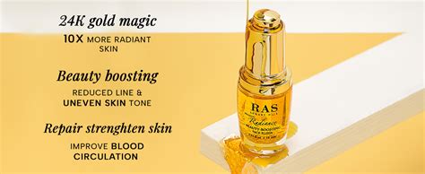 RAS Luxury Oils 24K Gold Radiance Elixir Face Serum for Glowing Skin ...