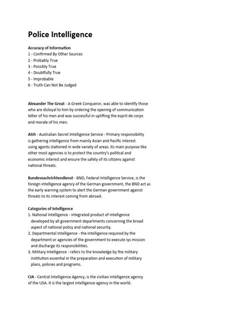 Image result for Different Types of Police Intelligence