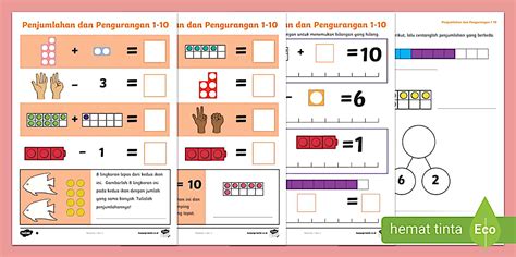 LKPD Matematika Kelas 1 SD Penjumlahan dan Pengurangan 1-20