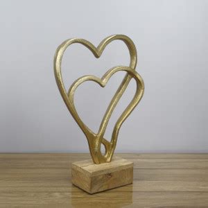 Maison Modern Heartfelt Gold Sculpture Decorative Showpiece - 37 cm ...