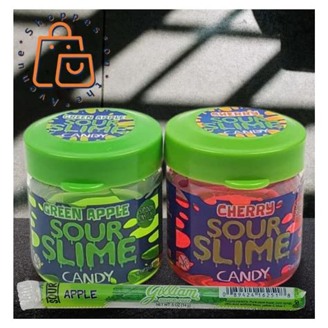 Buy Sour Slime Candy and Sour Apple Hard Candy Stick - 3.5 oz Jar ...