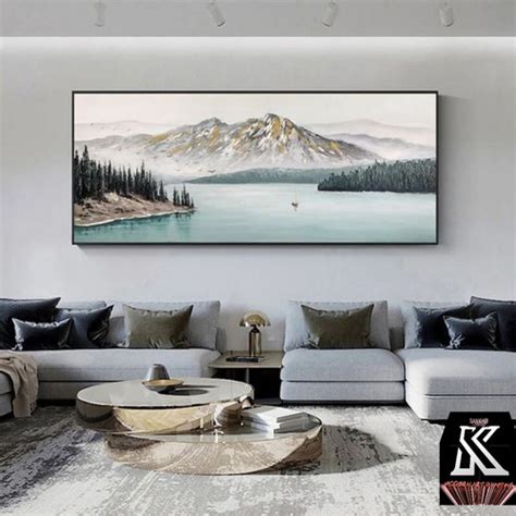 Jual Hiasan dinding lukisan pemandangan gunung ukuran 100cmx200cm FRAME ...