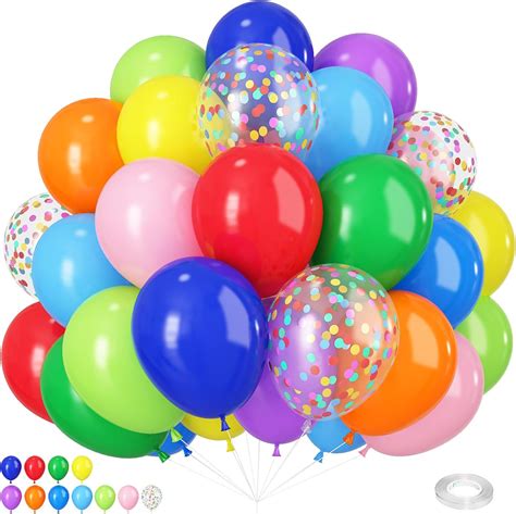 Amazon.com: Colorful Balloons Rainbow Assorted Colors Balloons Set ...