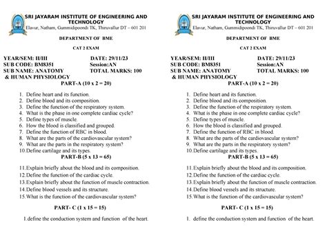 Anotomy and human physiology assessment question - SRI JAYARAM ...