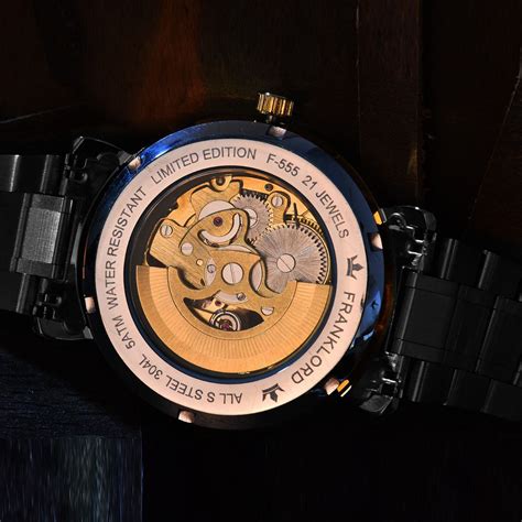 Franklord Mechanis Noir Eclipse - Luxury Automatic Skeleton Watch