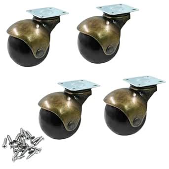 Luomorgo 2 Inch Ball Caster Wheels, Vintage 360 Degree Swivel Furniture ...