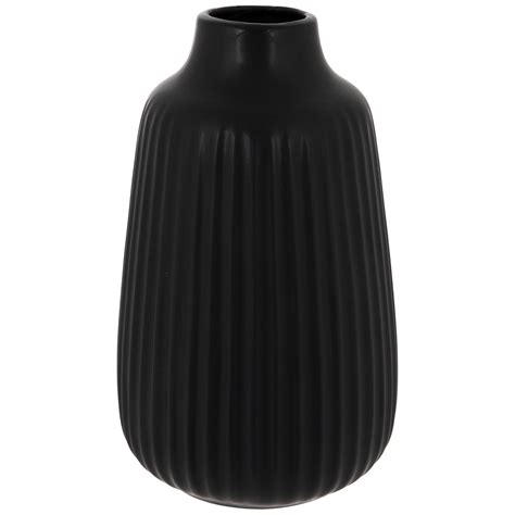 Matte Black Ribbed Vase | Hobby Lobby | 2392066