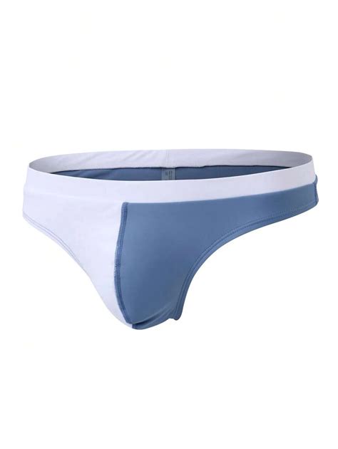 Manfinity Swimmode Men's Minimalist Contrast Color Patchwork Thong ...