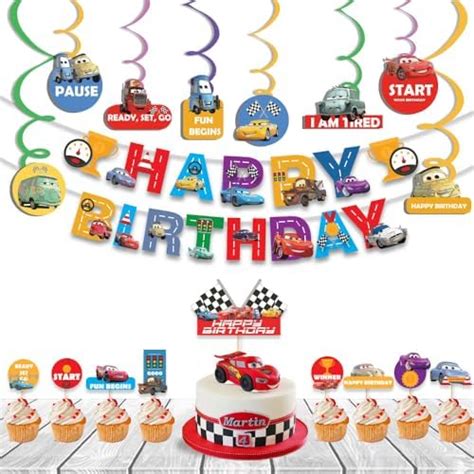Buy Festiko® Set of 26 Pcs Car Theme Happy Birthday Combo (Banner ...