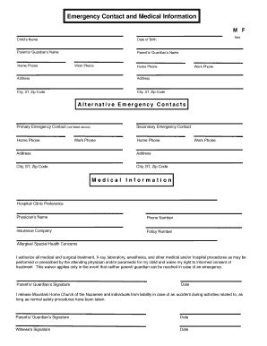 Fillable Online Parents Guardians Name Fax Email Print - pdfFiller