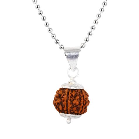 ASTRODIDI Nepali 5 Mukhi/Five Face Rudraksha Pendant Locket With White ...