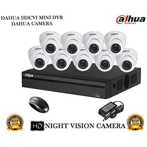 Dahua DH-HCVR4116HS-S2 16CH Dvr, 9(DH-HAC-HDW1000RP) Dome Cameras (With ...