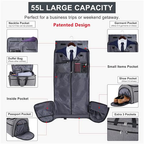 Buy Carry on Garment Bag for Travel Business Trips, Bukere Convertible ...
