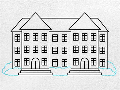 How to Draw a Mansion - HelloArtsy