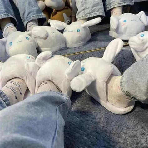 Cinnamoroll Slippers and Sanrio Kuromi Plush Indoor Slippers