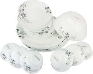 LAOPALA Pack of 35 Opalware MYSTERIO BLACK Dinner Set Price in India ...
