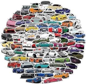 Sticker Chahiye (50Pcs) Racing Sports Car Stickers Pack Suitable for ...