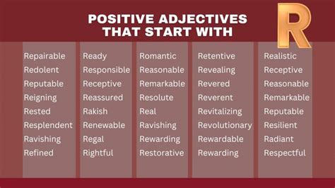Adjectives That Start With the Letter R - Capitalize My Title
