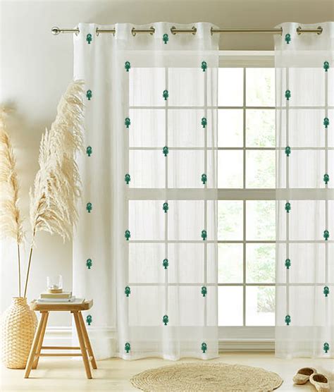 SCORPION GREEN PRINTED SHEER CURTAIN