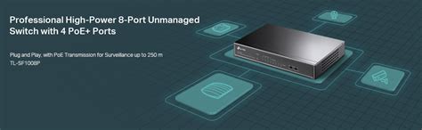 TP-Link 8 Port Fast Ethernet 10/100Mbps PoE Switch | 4 PoE Ports @66W ...
