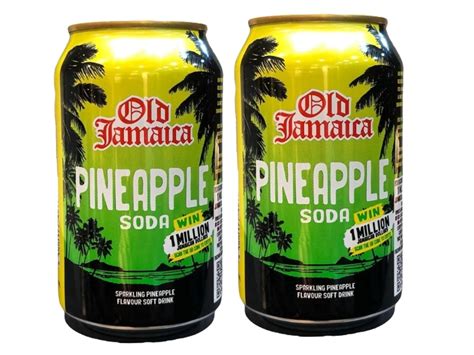Old Jamaica Sparkling Pineapple Flavoured Soda Soft Drink 330ml Each ...