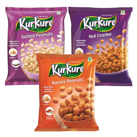Kurkure Karare Peanuts 1 Pack+ Salted Peanuts 1 Pack+ nut Cracker 1 ...