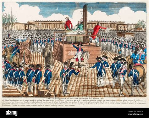 French Revolution. The execution and death of Marie Antoinette (1755-1793) on the 16th October ...
